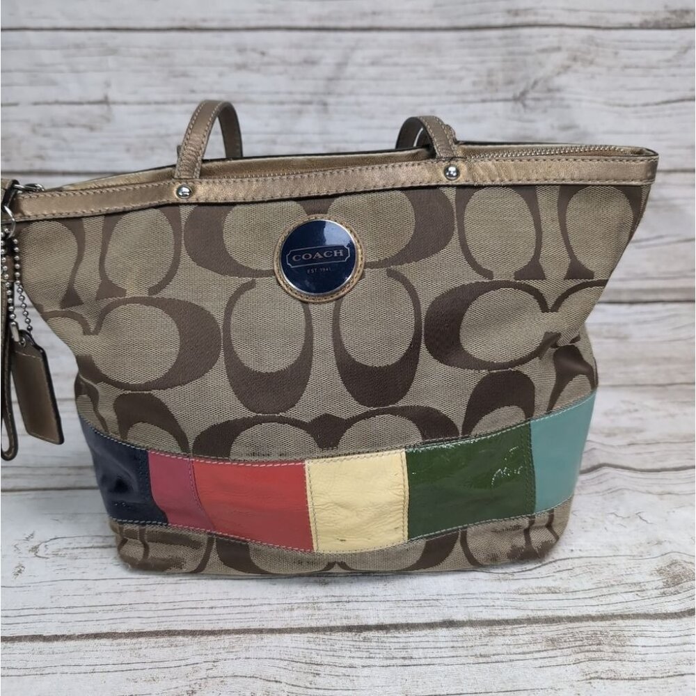 Coach Signature Legacy Stripe Tote Bag